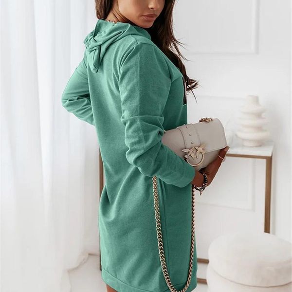

casual dresses letter printed hoodie dress robe femme drawstring tracksuit women autumn warm hooded long sleeve g3160, Black;gray