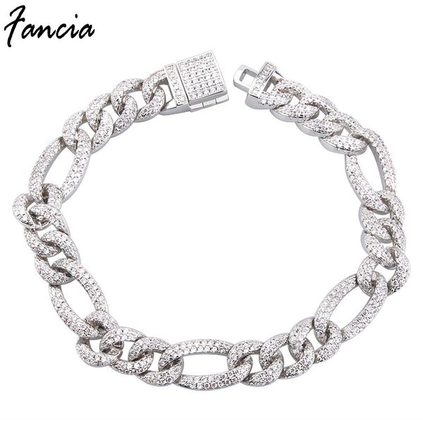 

fancia designer cold trend chain copper plated simple hip hop bracelet for men and women, Black