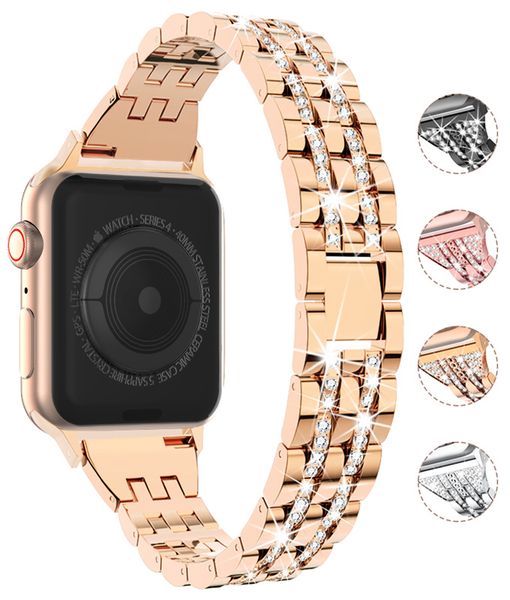 

women diamond watch band for iwatch series 6 5 4 3 2 zirconium alloy strap bracelet wristband