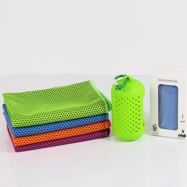 

cycling caps & masks microfiber towel quick drying sports instant cooling ice headscarf portable travel fitness running silicone packing, Black