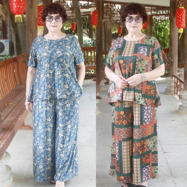 

elegant casual loose two piece set women short sleeve and wide leg pants summer outfits for plus size h85 women's, White