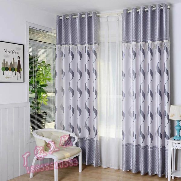 

curtain & drapes spiral printed cationic jacquard modern simple guest shading fabric curtains for living room bedroom