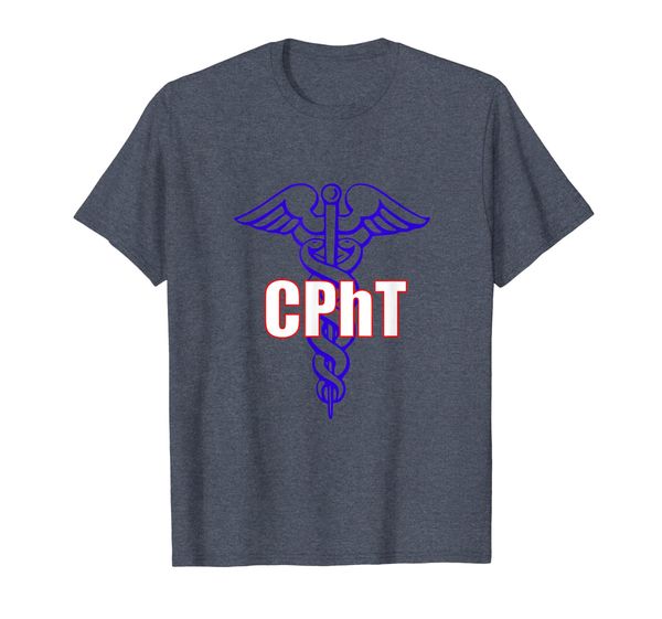 

cpht certified pharmacy technician caduceus design gift t-shirt, White;black