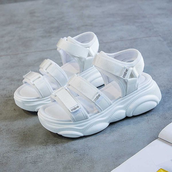 

llogai platform sandals beach shoes woman summer heels open toe thick bottom soft casual for students black sandalias mujer 210624