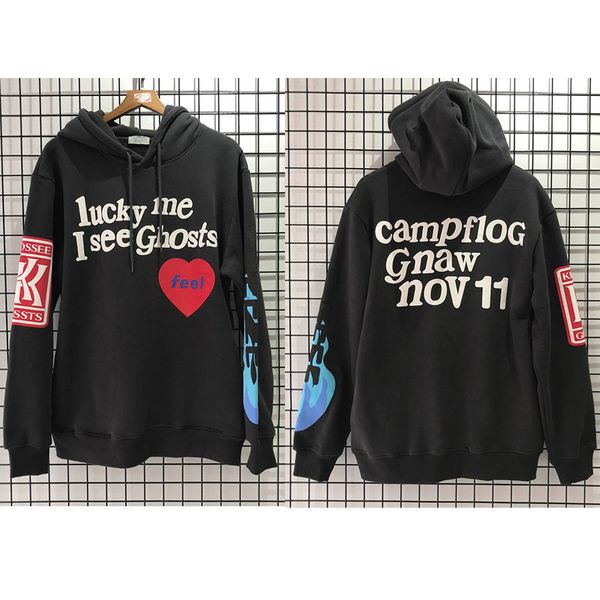 

men's hoodies & sweatshirts real po kanye west sweatshirt i see ghosts sweater, Black