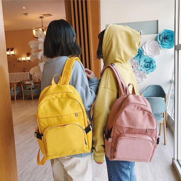 

backpack campus students pure color leisure waterproof design simple sweet lovely girl student schoolbag