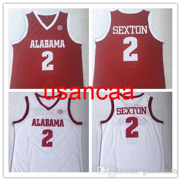 2019 Alabama CrimsonTide NCAA JerseyS SEXTON College maglie BIANCHE camicie scuola retrò vintage studenti basket sport