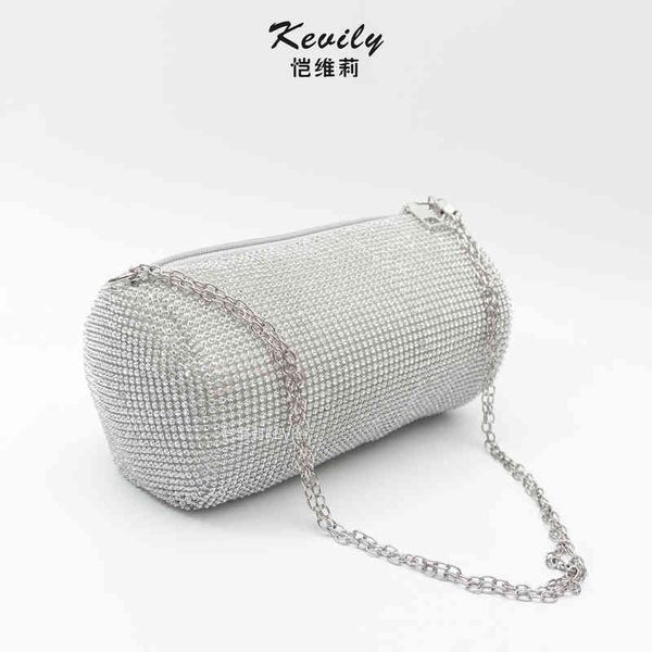 

evening bags new dinner creative cylinder armpit chain double chain