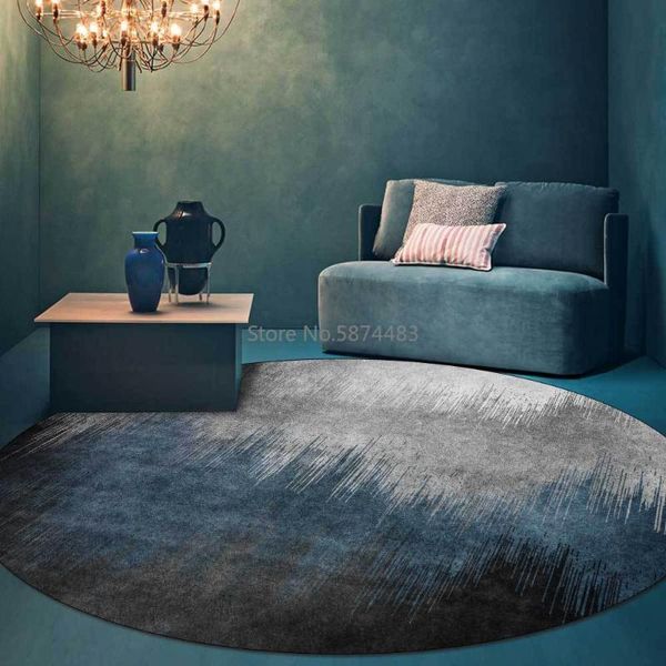 

carpets 200cm modern minimalist blue gray black gradient stitching living room bedroom hanging basket chair round floor mat carpet