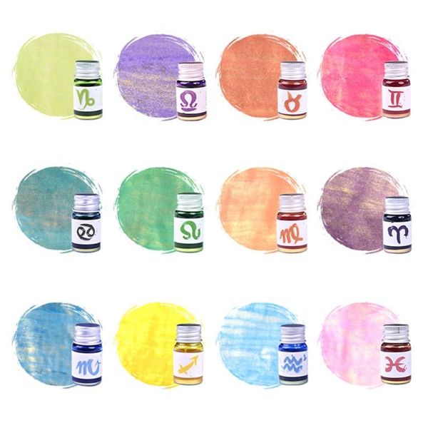 

5ml gold powder colorful fountain pen ink non-carbon refilling inks student stationery school office supplies y5ge refills, Black;red