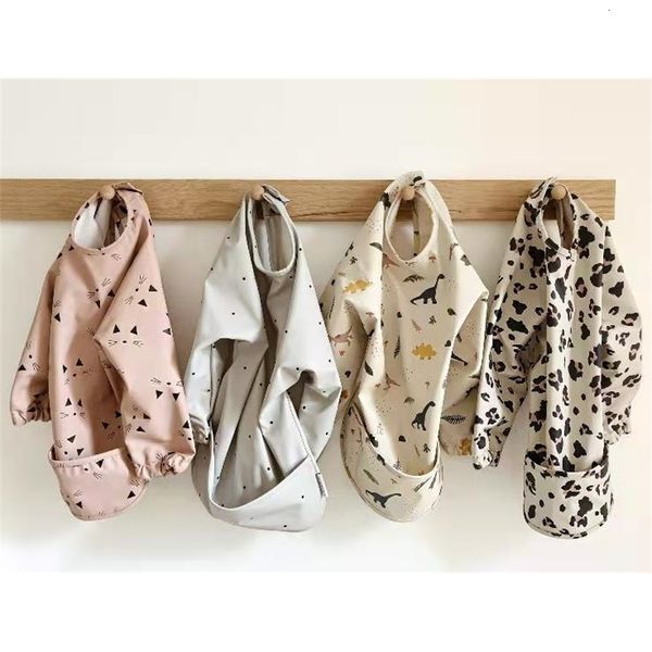 

danish baby waterproof pu back drsing food bib anti dirty apron