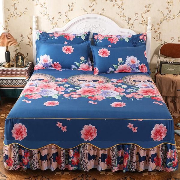 

bedding sets floral flower 3pcs king  full twin double single size bedsheet bedspread bed skirt set