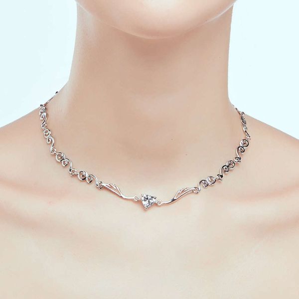 

crystal angel wings zircon necklace angel love lovers necklace, Silver
