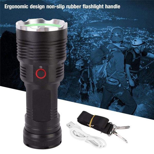 

aluminum alloy night climbingflashlight waterproof lamp usb charging p50 beads glare small steel gun #2o05 flashlights torches