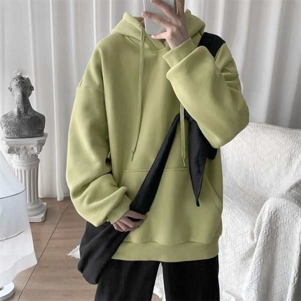 

men's t-shirts autumn solid color hoodies fashion casual hooded sweatshirt men streetwear hip-hop loose pullover hoodie mens hoody wv1q, White;black