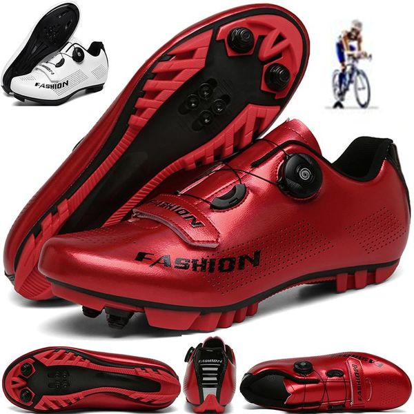 

r.xjian couple self-locking and non-locking mountain road bicycle shoes turnbuckle outdoor sports 36-48 size cycling footwear, Black