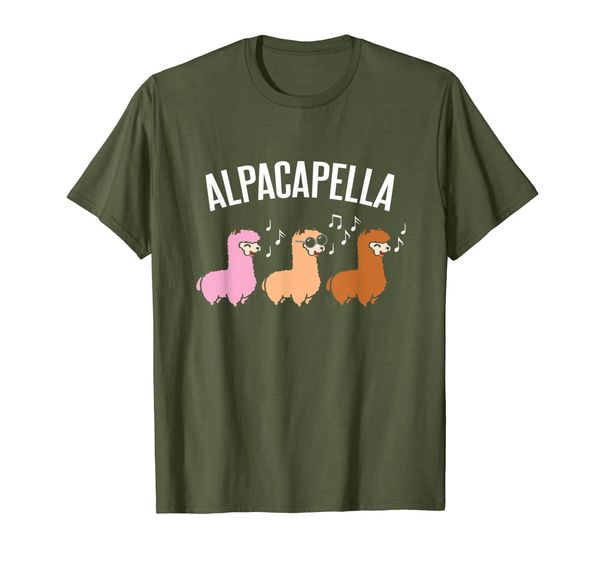 

alpacapella cute woolly acapella alpaca musician t-shirt, White;black