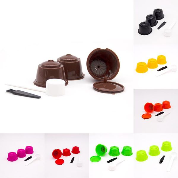 

coffee filters 3pcs filter cup fit for baskets kitchen tools accessories reusable with spoon brush fast delivery