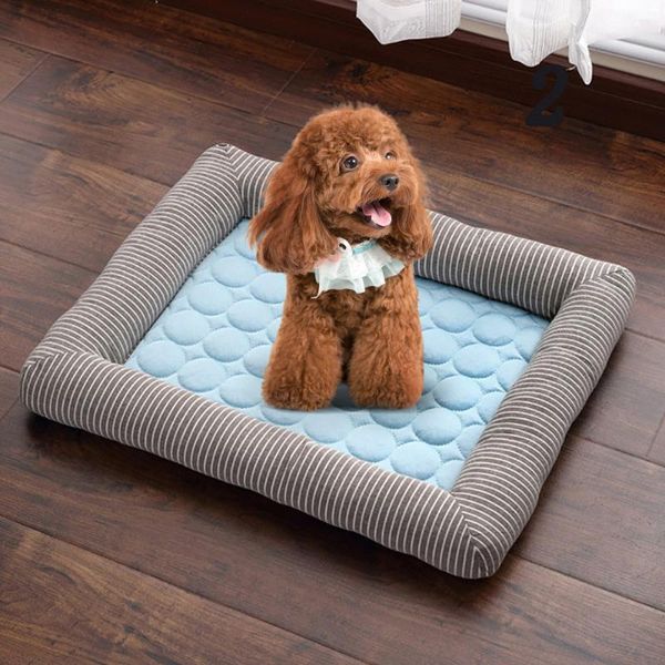 

dog houses & kennels accessories 1pc striped bed sofa mat pet with cool soft breathable comfortable in summer for small medium dogs