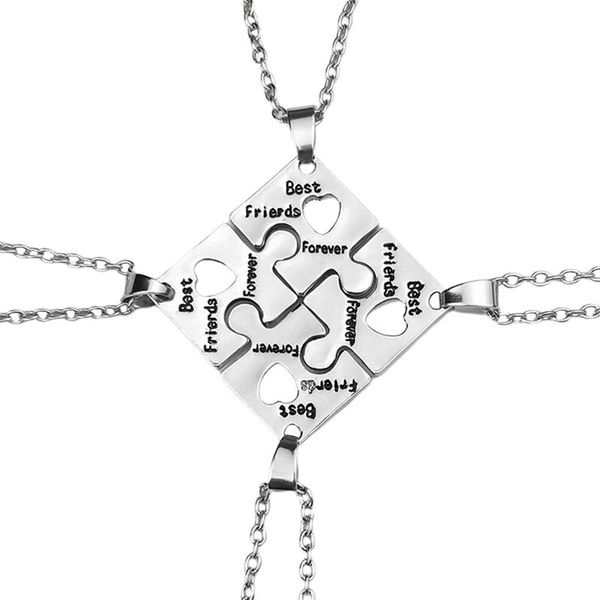 

pendant necklaces necklace set for friends puzzle friendship jewelry bff, Silver