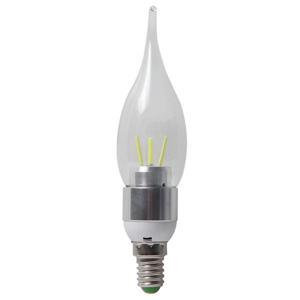 

downlights 1pc e14 ac 85-265v 3w warm/pure white cob filament led flame bulb light lamp