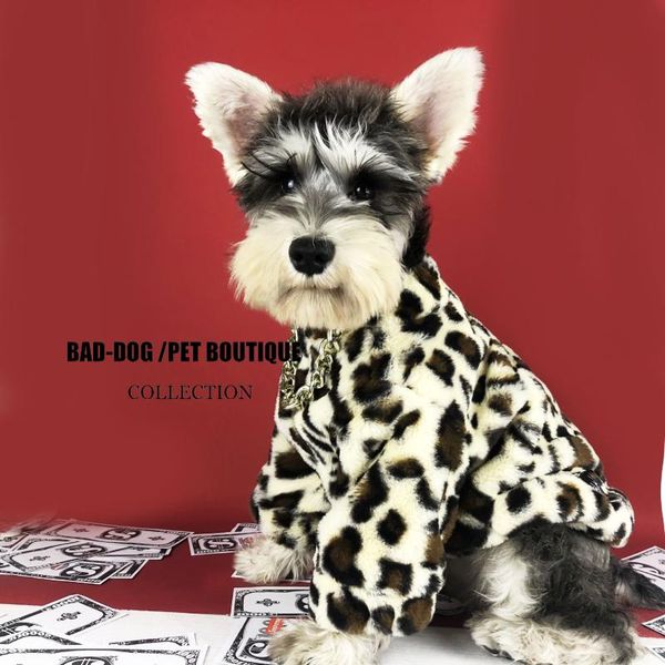 

dog apparel luxury pet winter coat matching puppy clothes high fashion warm clothing designer leopard jacket