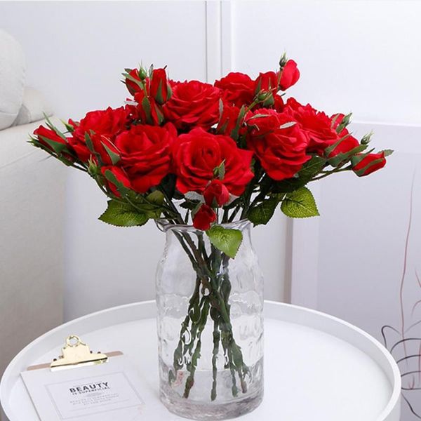 

decorative flowers & wreaths artificial flower multi-use bright-colored faux silk rose display for props art craft gifts home decoration