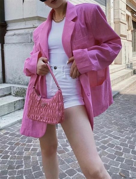 

women's suits & blazers pure pink suit casual jacket women spring wear elegant single breasted pocket slim fit office, White;black