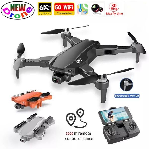 

drone 6k dual hd camera professional aerial pography brushless motor foldable quadcopter rc distance 3000m toys drones