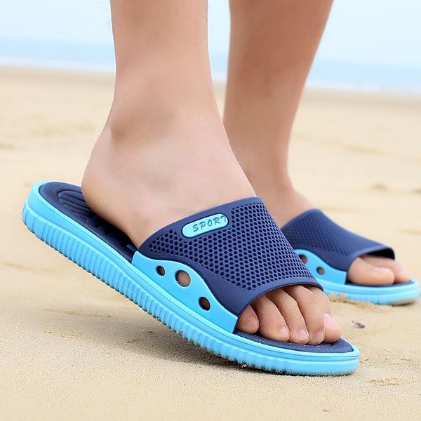 

slippers 2021 summer men casual shoes sandals leisure soft slides eva massage beach water mens flip flops, Black