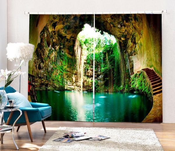 

curtain & drapes lake in the cave printing 3d window curtains sunshade curtians living room bedroom customize size