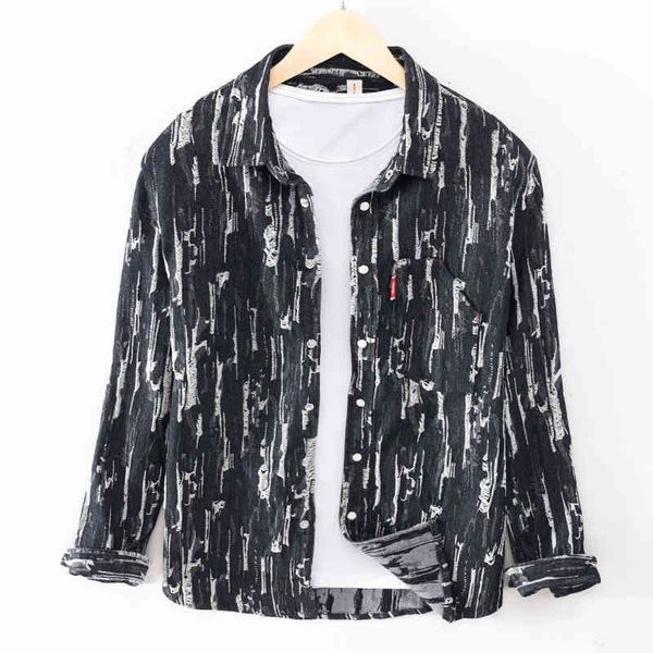 

men's t-shirts unique worn denim long sleeve autumn and spring shirts fashion comfortable for men simple trendy shirt mens ubv4, White;black