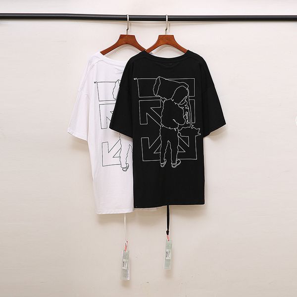 

figure arrow painter short sleeve t-shirt for men and women, White;black