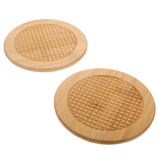 

mats & pads 2pcs vintage bamboo coasters teacup tableware mat drink