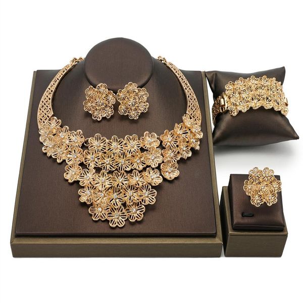 

earrings & necklace dubai gold designer jewelry set wholesale nigerian wedding woman accessories brand statement bridal, Silver
