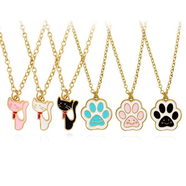 

chains cat necklace pendant for kids friends jewelry gift, Silver