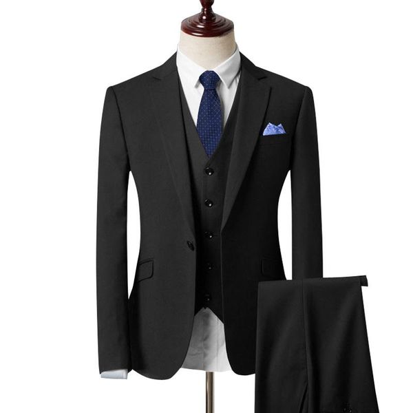 

men's suits & blazers classic style groom tuxedos 3 color groomsman suit custom made man as wedding homecoming (jacket pants vest), White;black
