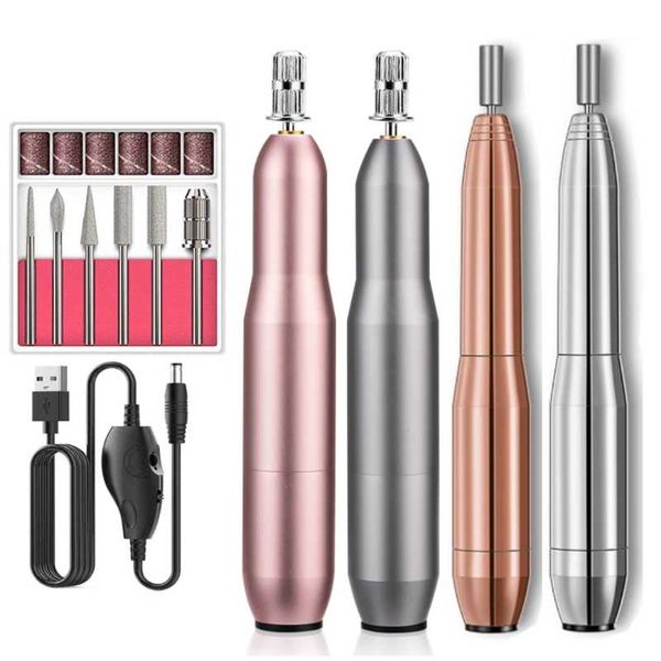 

nail drill & accessories electric machine 20000 rpm manicure set usb charging mill cutter for file pedicure tools