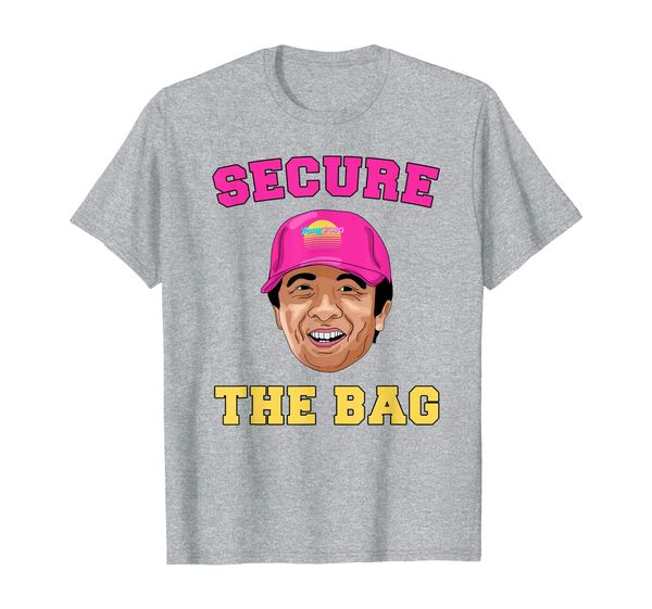 

vaporwave cartoon andrew yang 2020 secure the bag t-shirt, White;black