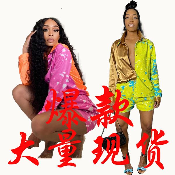 

women's color contrast splicing leisure suit two-piece set, Black