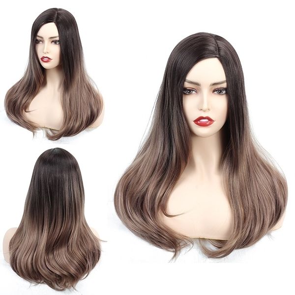 

fiber curly big chemical wave wigs full headgear long hair, Black