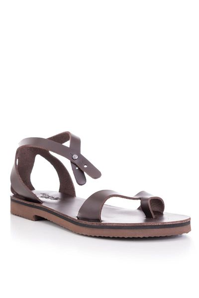 

handmade genuine leather kahvrengi women sandals-basement sandals, Black