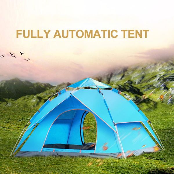 

outdoor awning tents rainproof anti-mosquito family camping hiking throw tent automatic -up double-deck 3-4 person and shelters