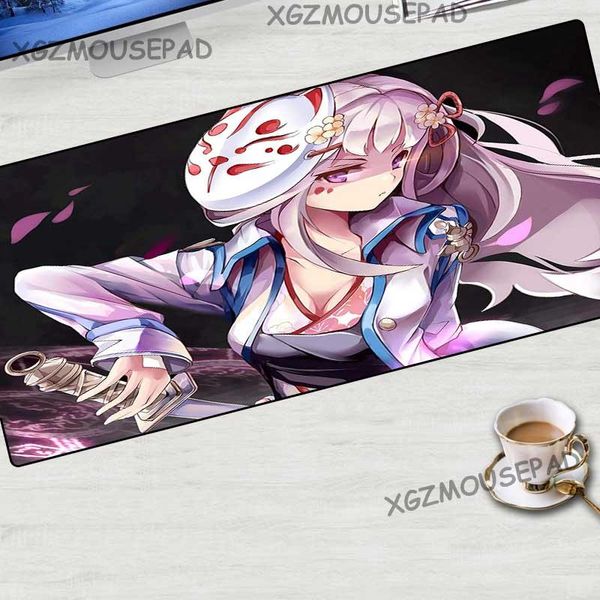

mouse pads & wrist rests xgz extra large game pad precision lock edge japanese anime cute girl computer desk fabric non-slip rubber stripe