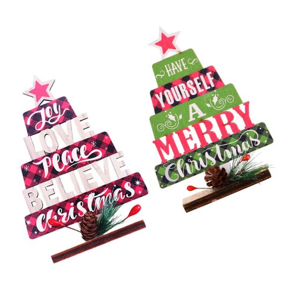 

christmas decorations 2pcs festive ornament tree shape english letter adornment