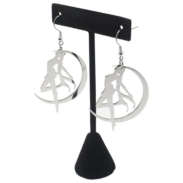 

dangle & chandelier 1 pair anime water moon earrings cosplay girl pendant alloy drop for women girls, Silver