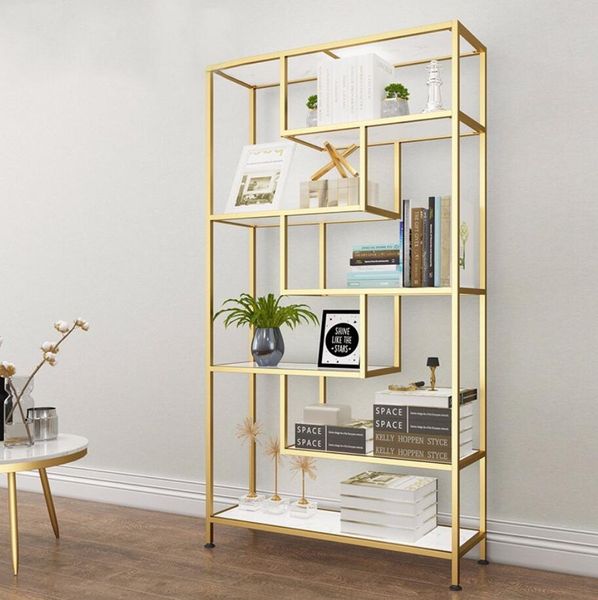

solid wood shelf simple household living room furniture study floor type bookshelf office partition iron display shelf