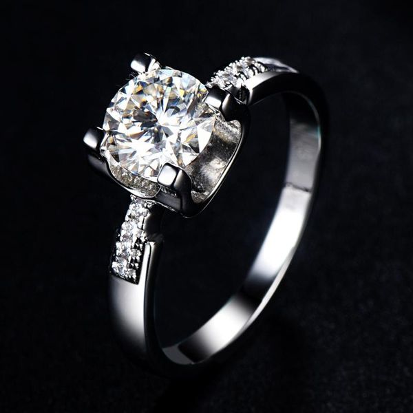 

wedding rings 925 silver ring creative design moissanite 4 engagement anniversary, Slivery;golden