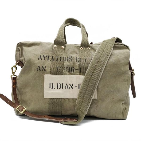 

duffel bags outdoor travel handbag washed canvas made old army bag leather accessories american retro large capacity