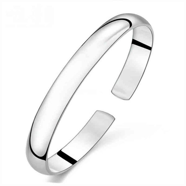 

s925 silver smooth imperial open adjustable bracelet bangle for women girl lady wedding birthday gift, Golden;silver